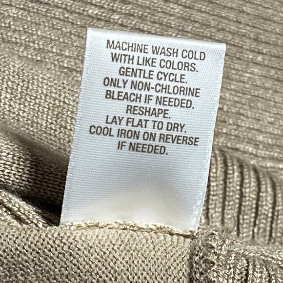 ROZ & ALI Woman Beige Cardigan Longsleeve Size Petite Medium Long Sleeve Opening - Picture 9 of 9